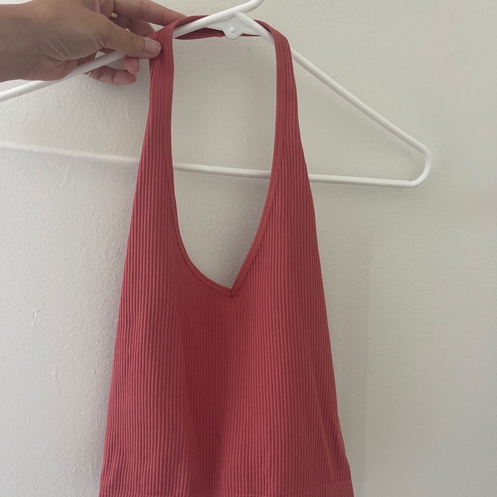 Urban Outfitters Coral Halter Top